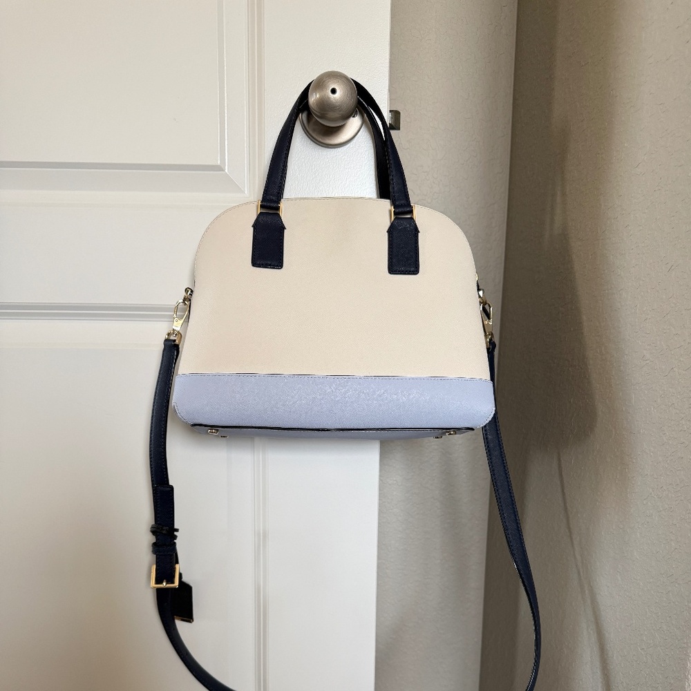 Kate Spade Madison Crossbody Bag - Ivory/Light Blue/Navy Leather - Picture 2 of 5